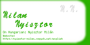 milan nyisztor business card